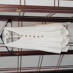 White Cotton Romper, Size Large (Petite)